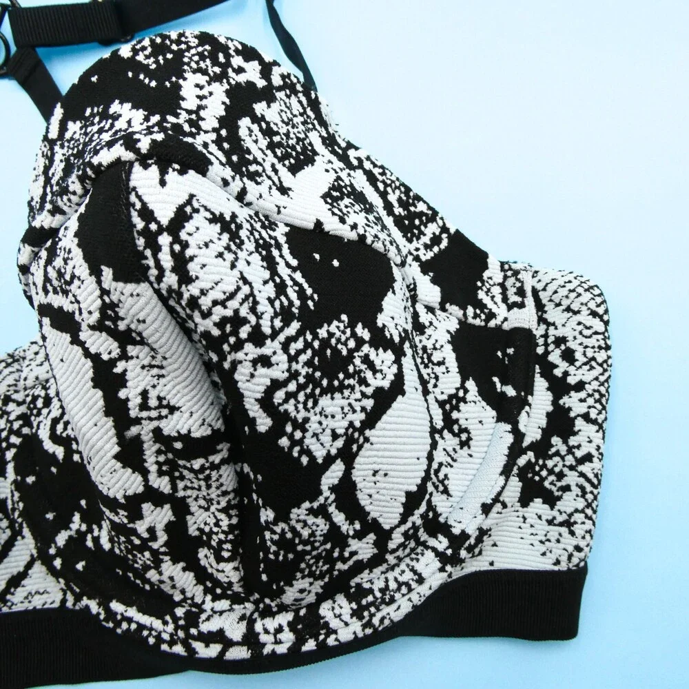 Victorias Secret 38C Snake Print Underwired Lined Push up Bikini Top Swimwear VS